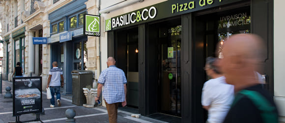 Façade du restaurant Basilic & Co Béziers (Riquet)
