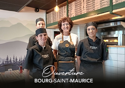 Photo de l'équipe Basilic & Co Bourg Saint Maurice lors de l'ouverture