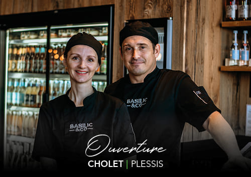 Fabien et Pauline Flouriot dans leur nouvelle pizzeria Basilic & Co Cholet (Plessis)
