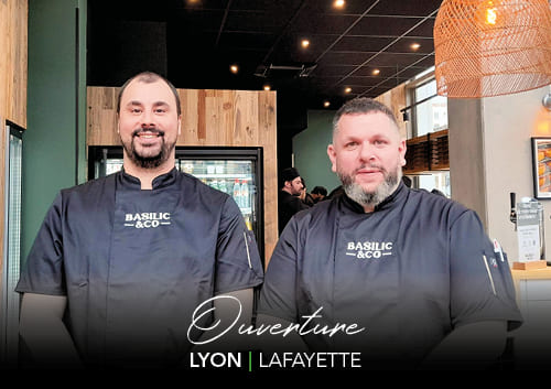 Grégory Bard et Aurélien Bal, gérants franchisés de la nouvelle pizzeria Basilic & Co Lyon (Lafayette)