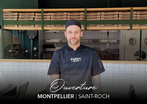 Fabien Monnier devant sa nouvelle pizzeria à Montpellier : Basilic & Co Montpellier (Saint-Roch)